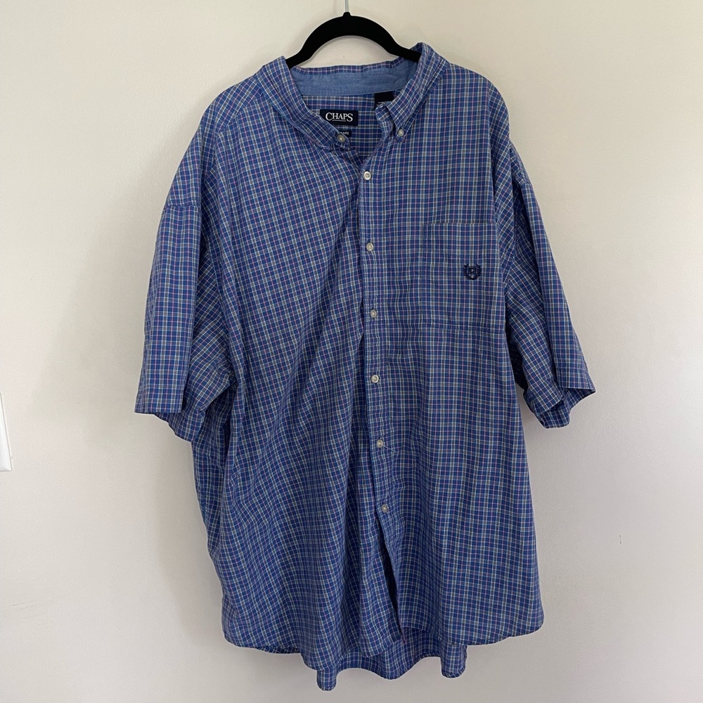 CHAPS Easy Care Short-sleeve Button-down shirt | Size 4XB
